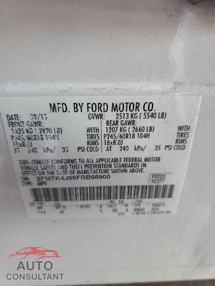 FORD EDGE 2015 - 2FMTK4J95FBB98900