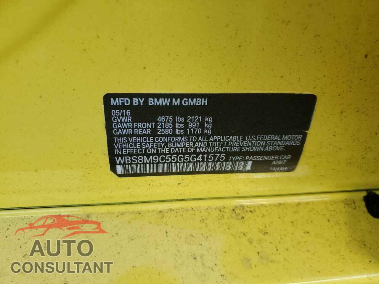 BMW M3 2016 - WBS8M9C55G5G41575