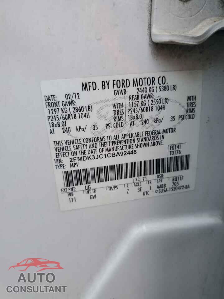 FORD EDGE 2012 - 2FMDK3JC1CBA92448