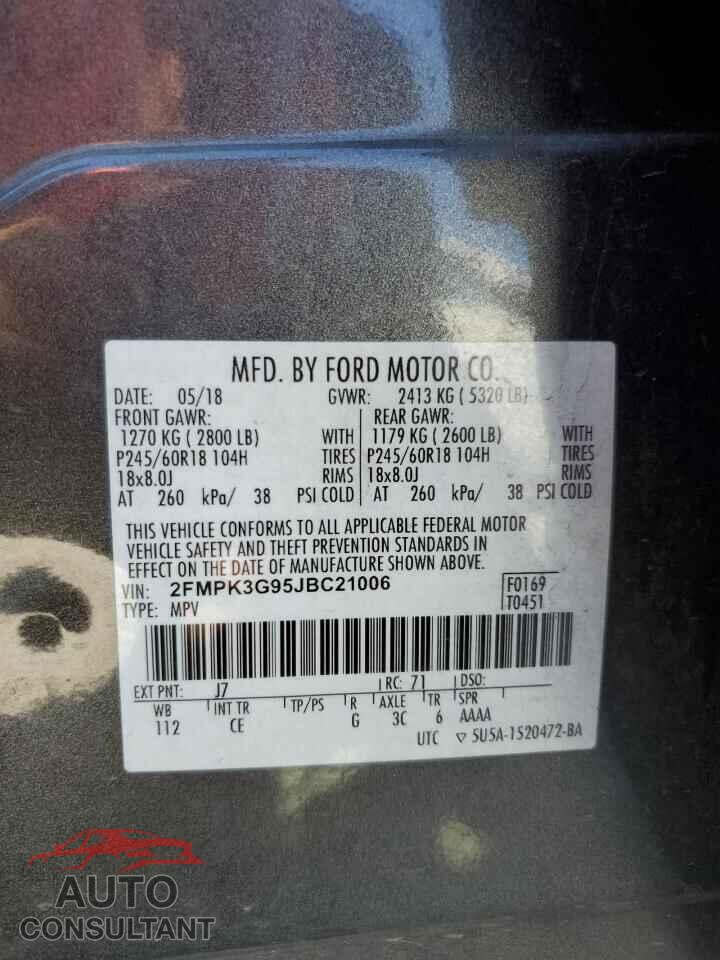 FORD EDGE 2018 - 2FMPK3G95JBC21006