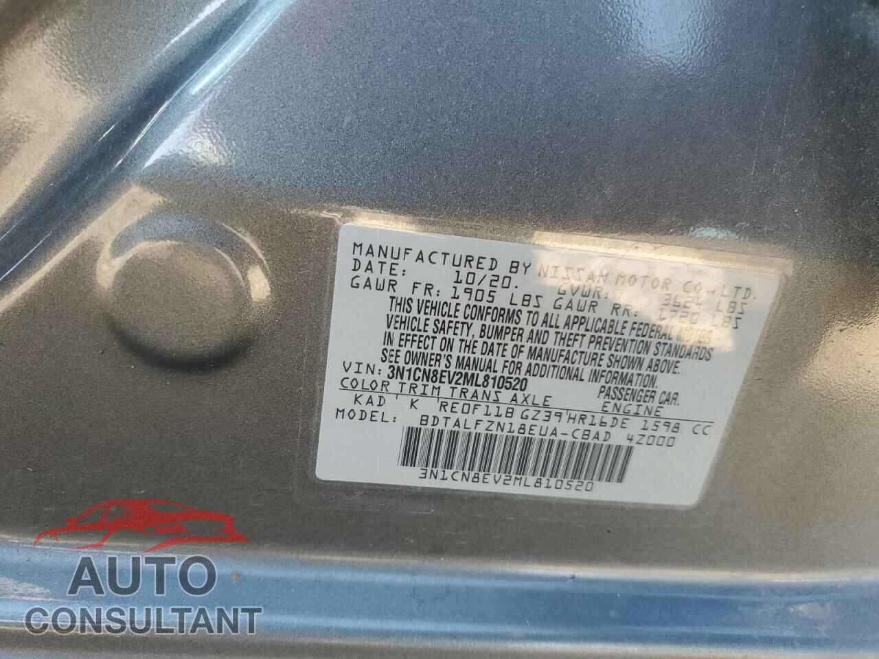 NISSAN VERSA 2021 - 3N1CN8EV2ML810520