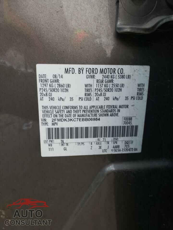 FORD EDGE 2014 - 2FMDK3KC7EBB06984