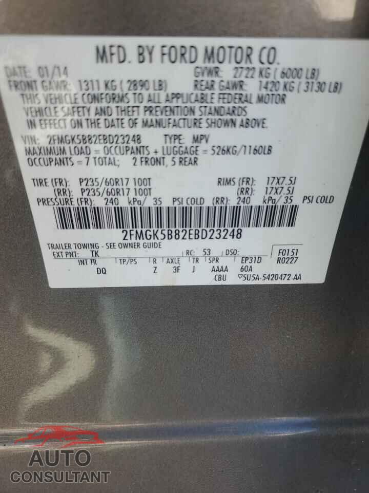 FORD FLEX 2014 - 2FMGK5B82EBD23248