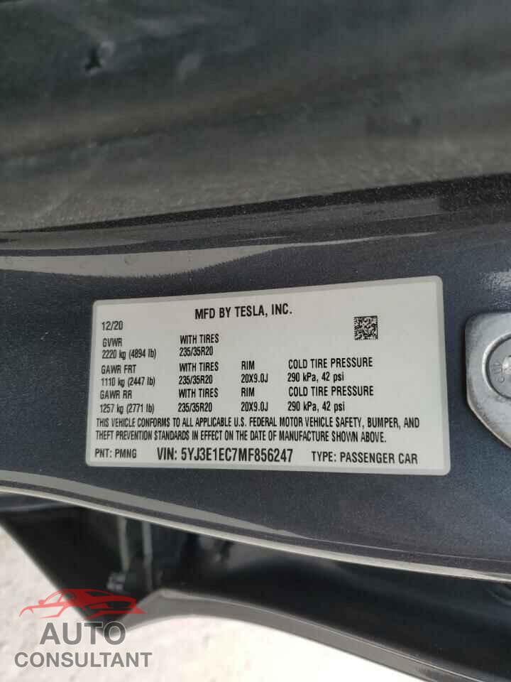 TESLA MODEL 3 2021 - 5YJ3E1EC7MF856247