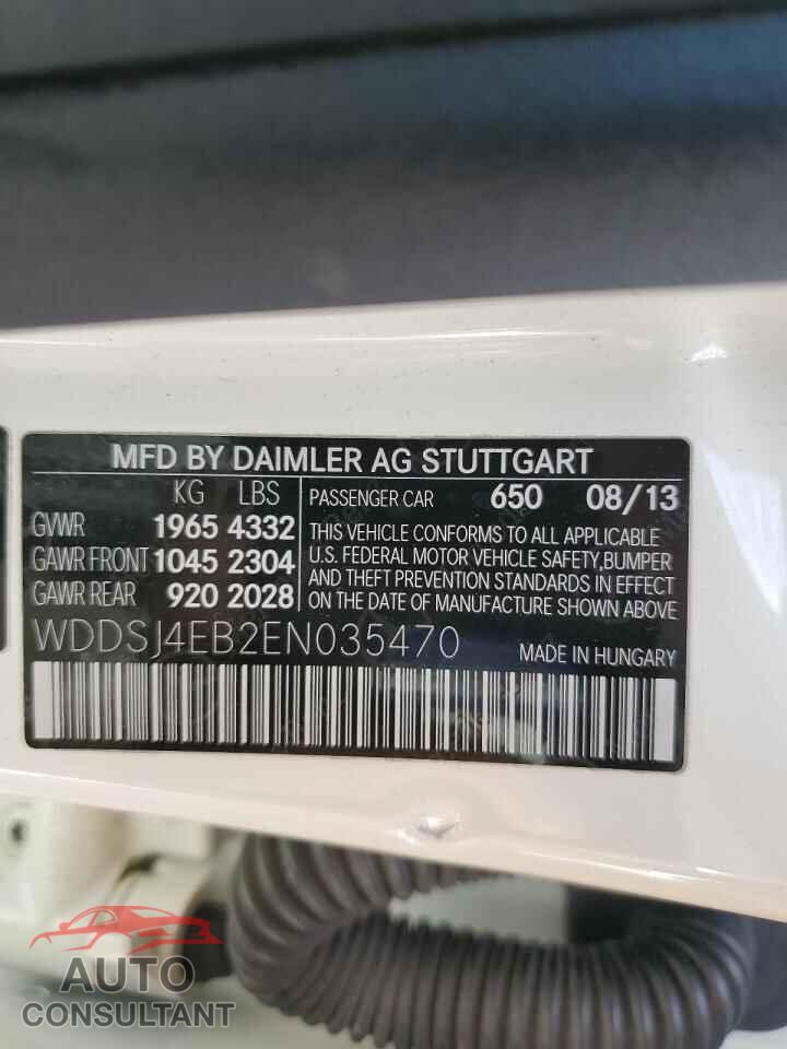 MERCEDES-BENZ CLA-CLASS 2014 - WDDSJ4EB2EN035470
