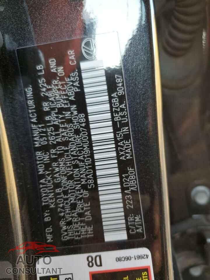 LEXUS ES250 2021 - 58AD11D19MU007488