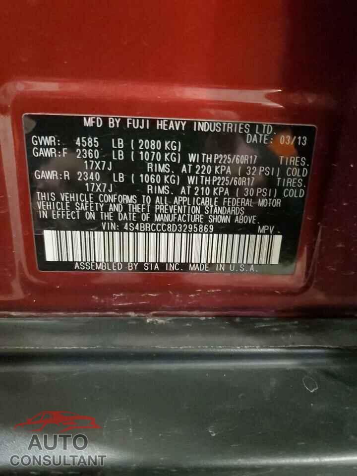 SUBARU OUTBACK 2013 - 4S4BRCCC8D3295869