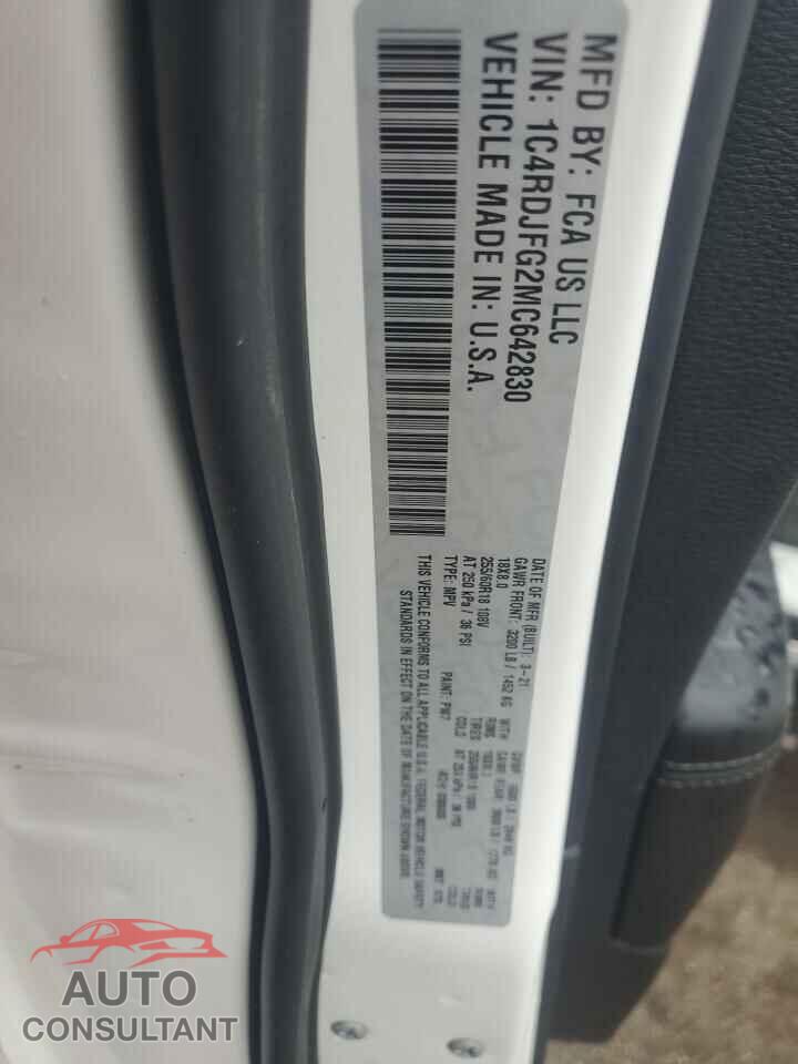DODGE DURANGO 2021 - 1C4RDJFG2MC642830
