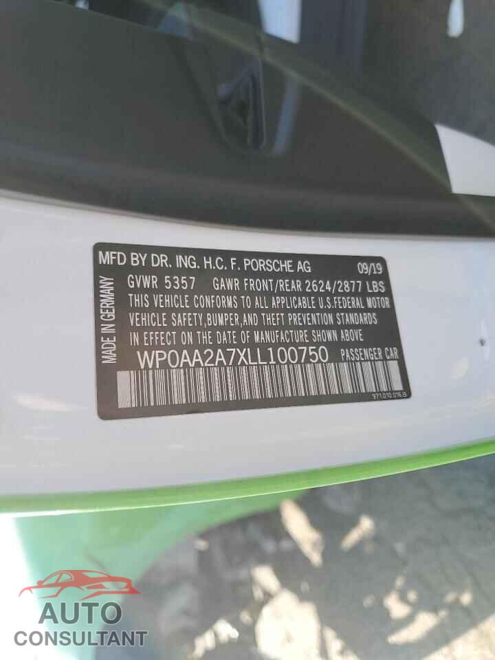 PORSCHE PANAMERA 2020 - WP0AA2A7XLL100750