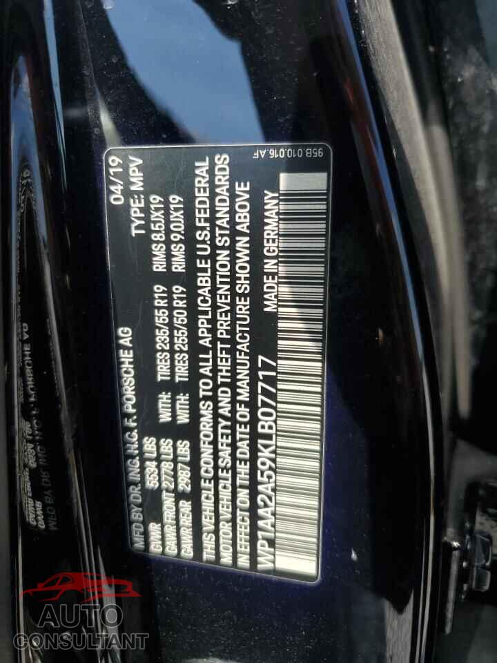 PORSCHE MACAN 2019 - WP1AA2A59KLB07717