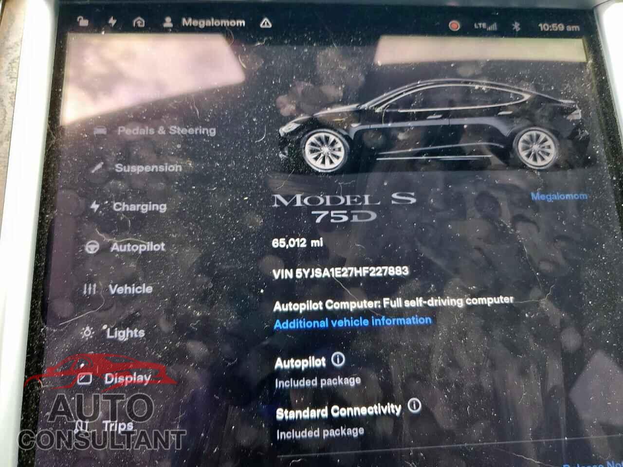 TESLA MODEL S 2017 - 5YJSA1E27HF227883