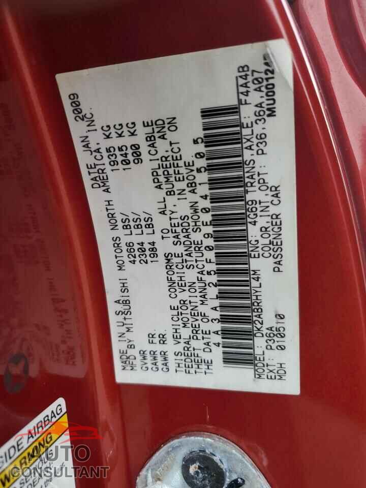 MITSUBISHI ECLIPSE 2009 - 4A3AL25F09E041505