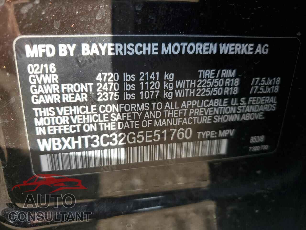 BMW X1 2016 - WBXHT3C32G5E51760