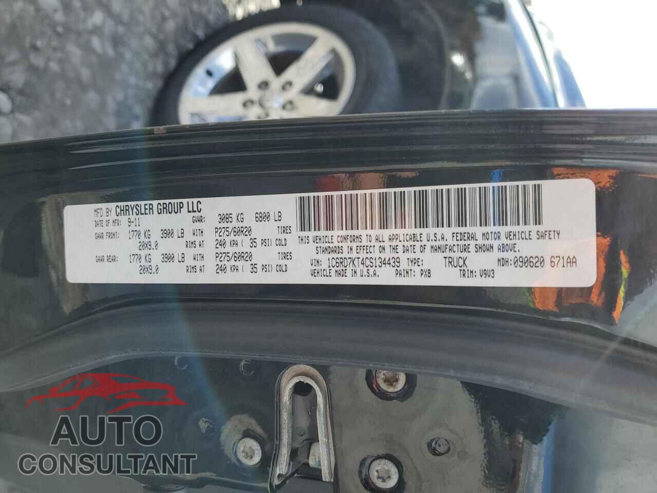 DODGE RAM 1500 2012 - 1C6RD7KT4CS134439