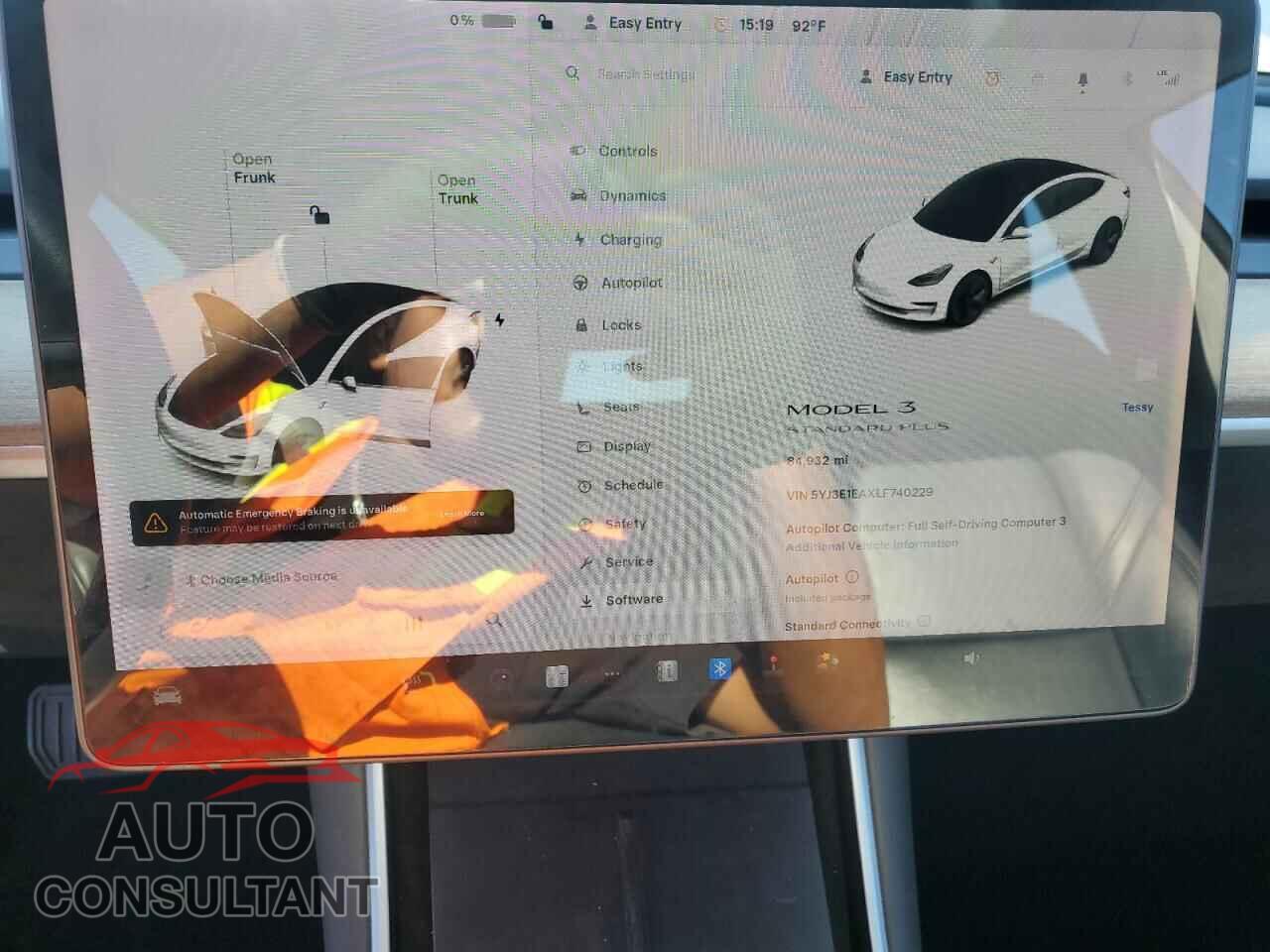 TESLA MODEL 3 2020 - 5YJ3E1EAXLF740229