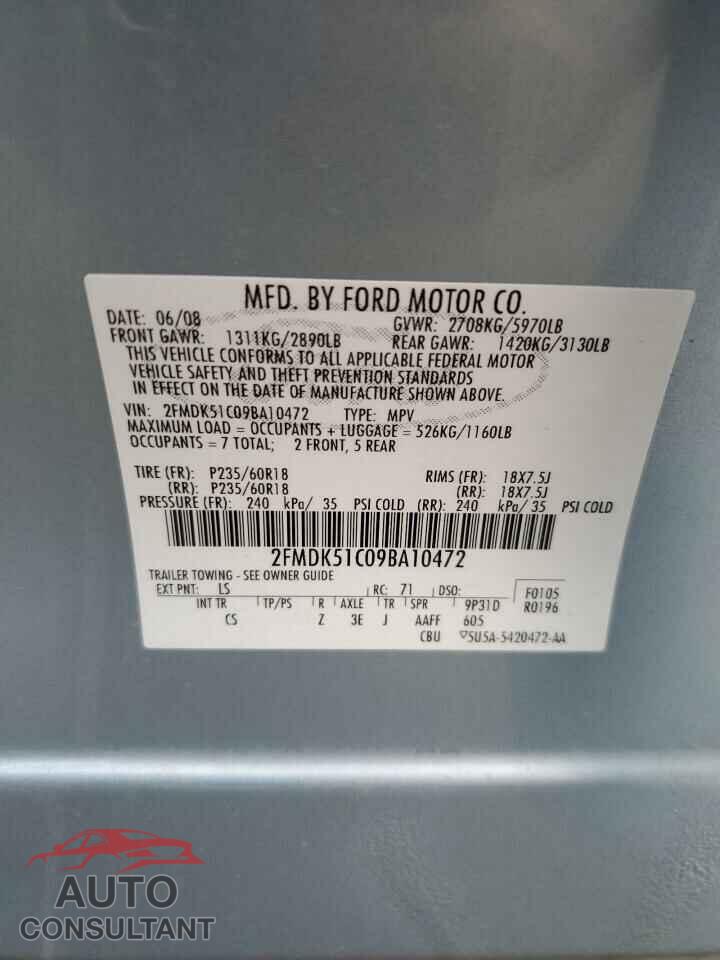 FORD FLEX 2009 - 2FMDK51C09BA10472