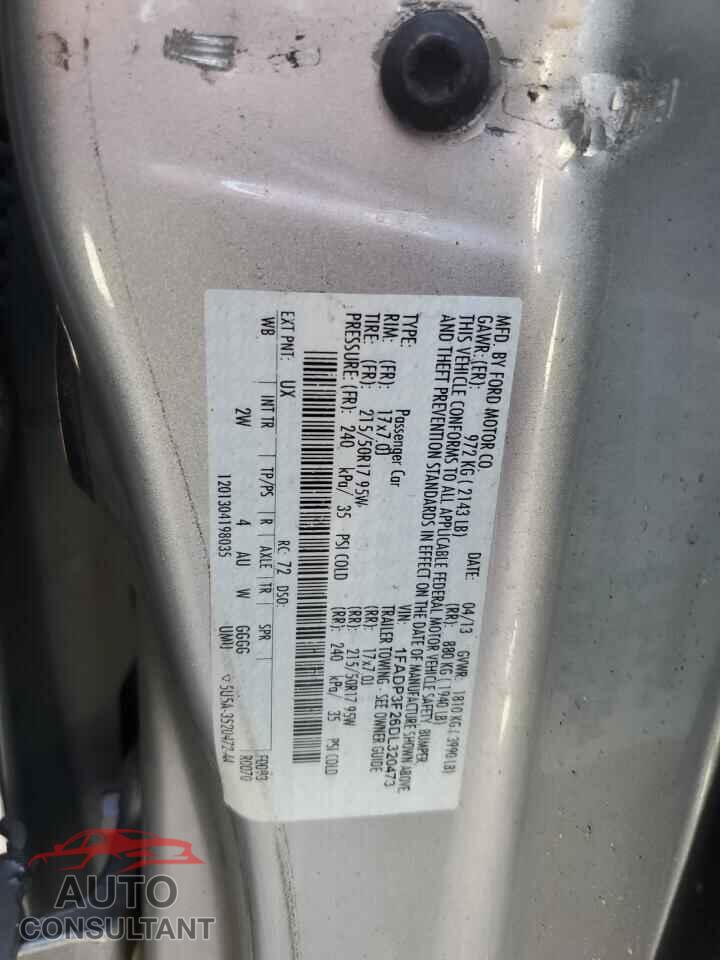 FORD FOCUS 2013 - 1FADP3F26DL320473