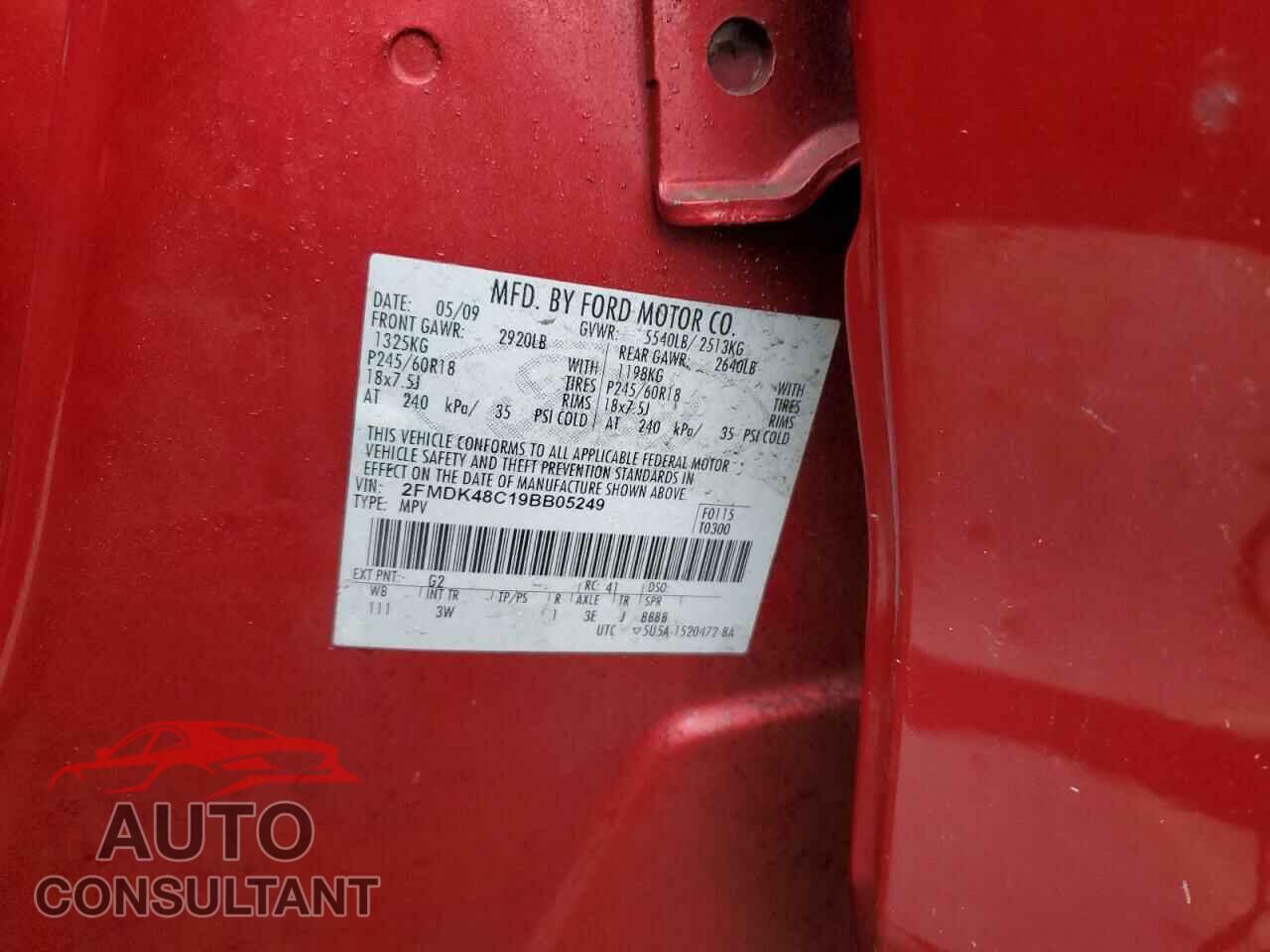 FORD EDGE 2009 - 2FMDK48C19BB05249