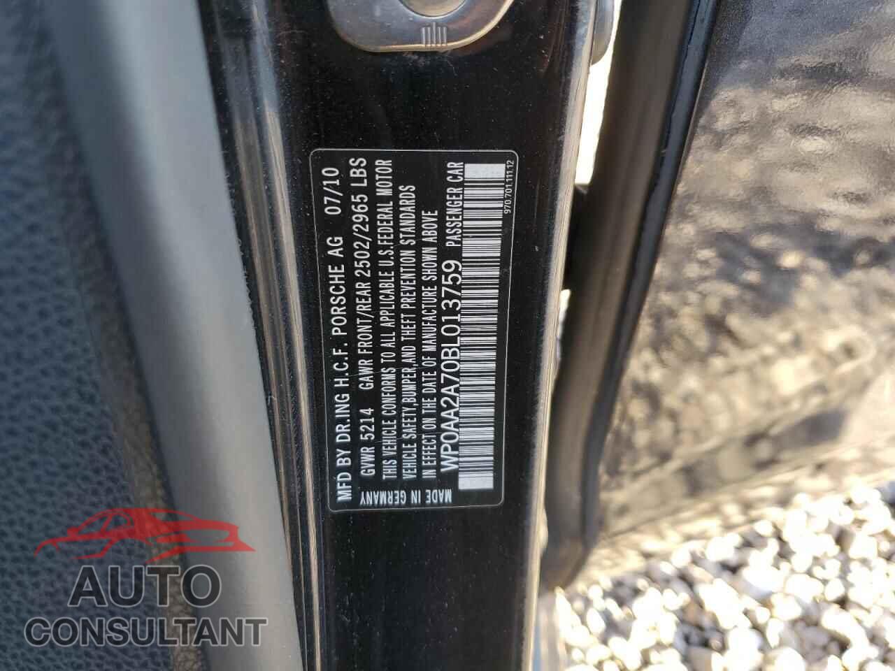PORSCHE PANAMERA 2011 - WP0AA2A70BL013759