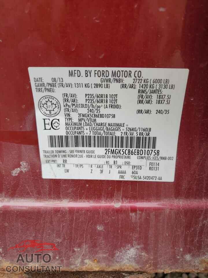 FORD FLEX 2014 - 2FMGK5C86EBD10758