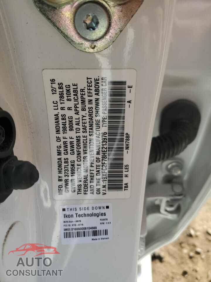 HONDA CIVIC 2017 - 19XFC2F78HE213976