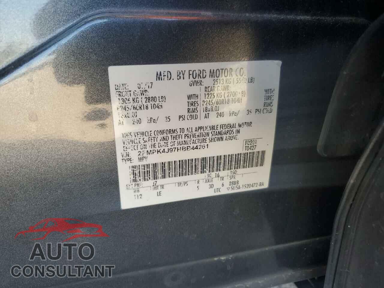 FORD EDGE 2017 - 2FMPK4J97HBB44261