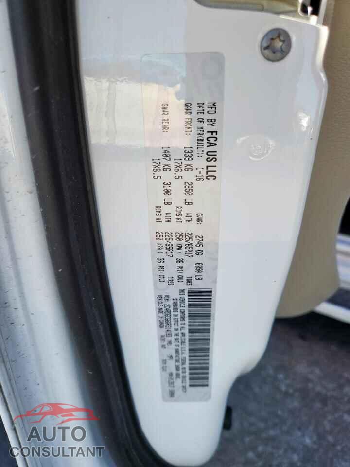 DODGE CARAVAN 2016 - 2C4RDGCG6GR314183
