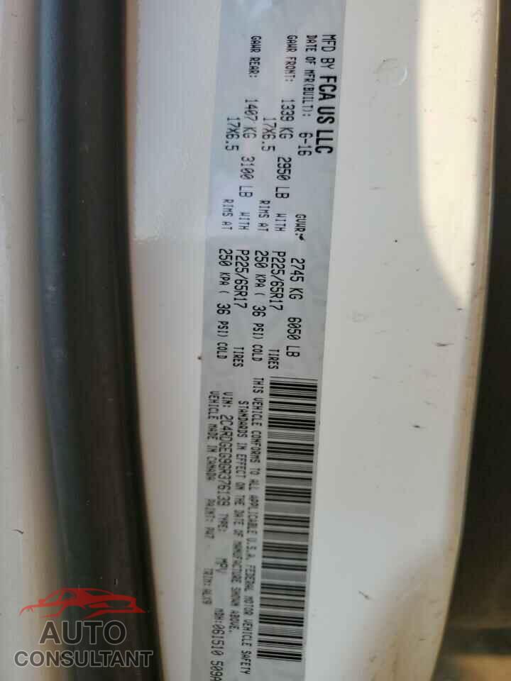 DODGE CARAVAN 2016 - 2C4RDGEG9GR376139