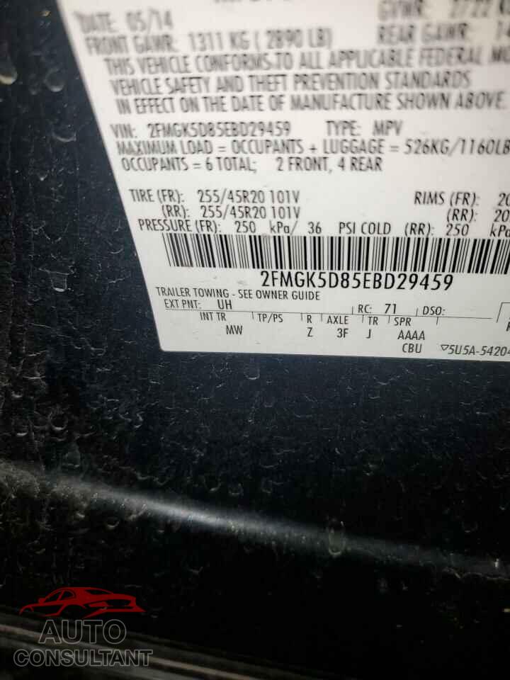FORD FLEX 2014 - 2FMGK5D85EBD29459