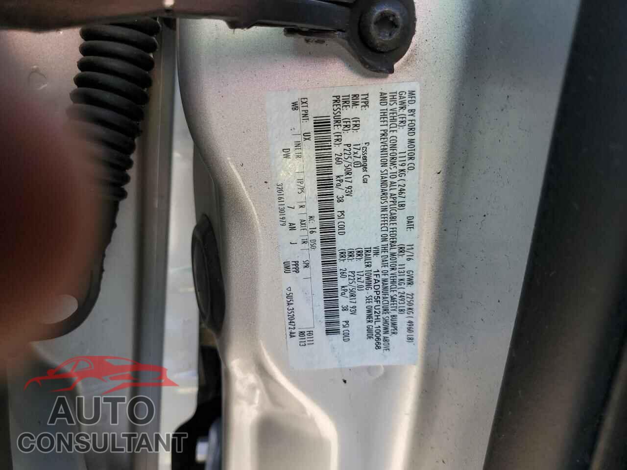FORD CMAX 2017 - 1FADP5FU2HL100668