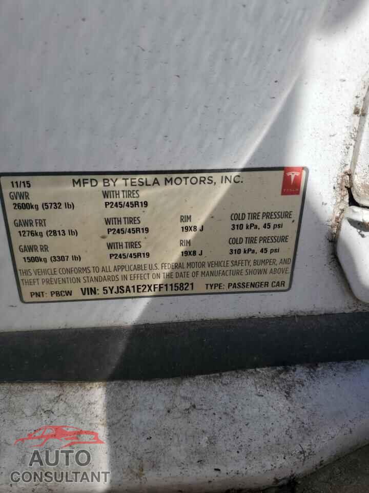 TESLA MODEL S 2015 - 5YJSA1E2XFF115821