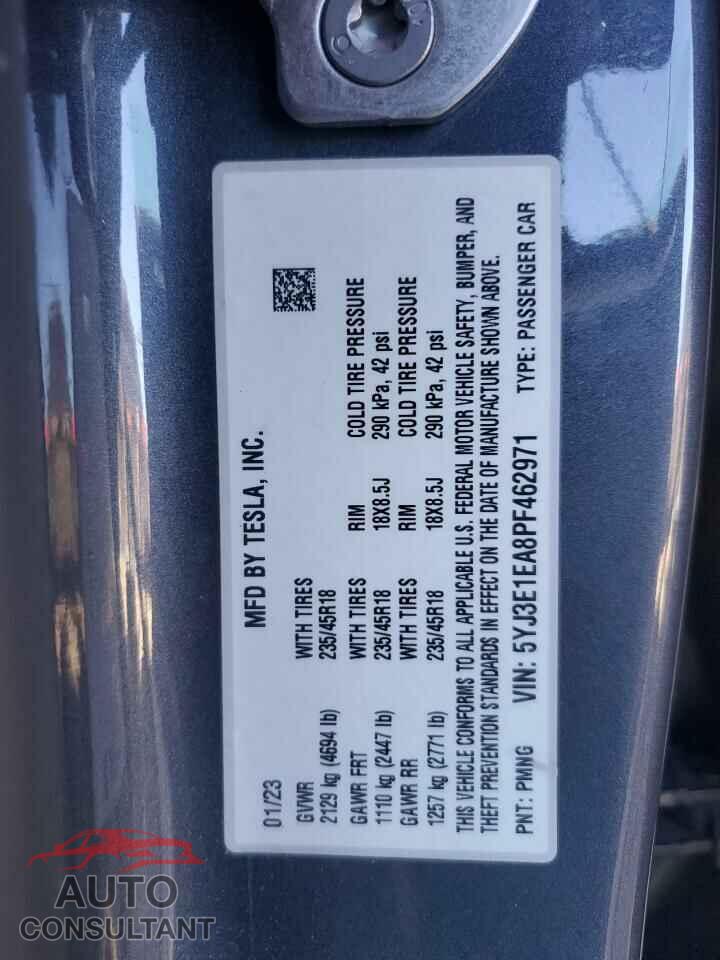 TESLA MODEL 3 2023 - 5YJ3E1EA8PF462971