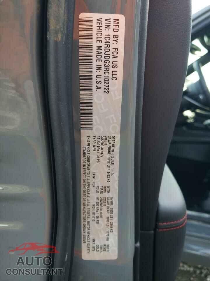 DODGE DURANGO 2024 - 1C4RDJDG3RC102722