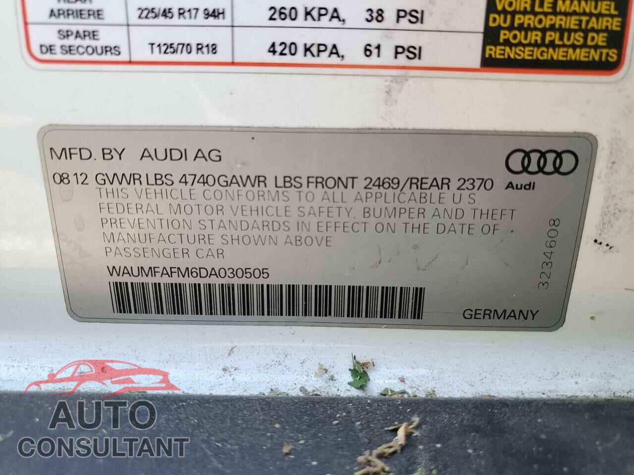 AUDI A3 2013 - WAUMFAFM6DA030505