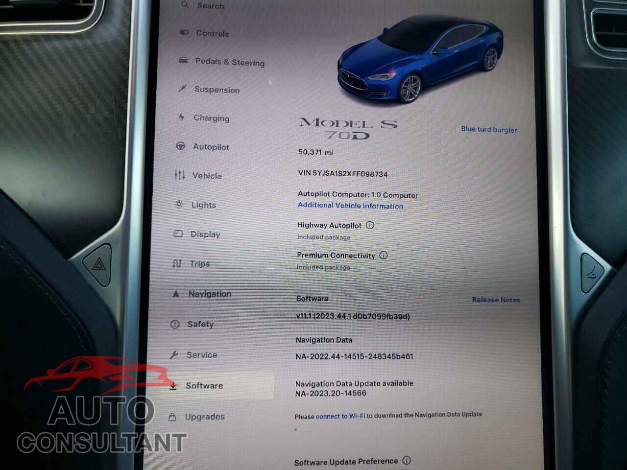 TESLA MODEL S 2015 - 5YJSA1S2XFF098734