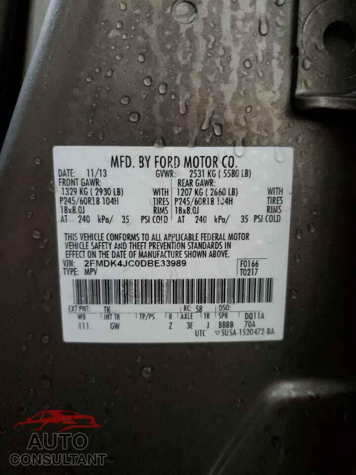FORD EDGE 2013 - 2FMDK4JC0DBE33989