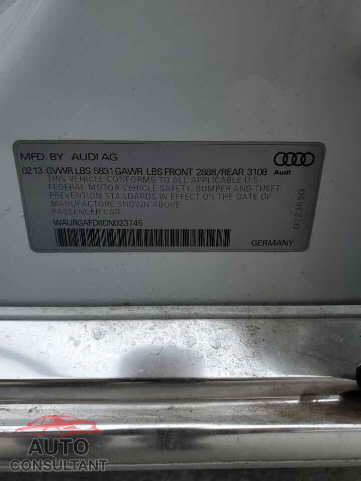 AUDI A8 2013 - WAURGAFD8DN023745