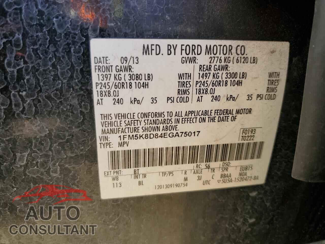 FORD EXPLORER 2014 - 1FM5K8D84EGA75017