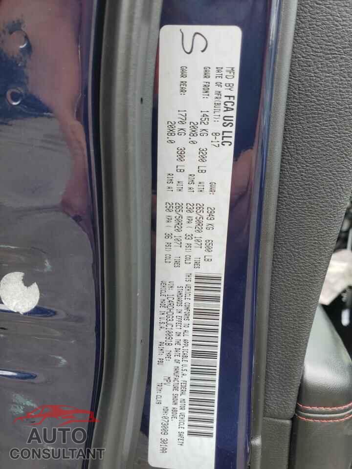 DODGE DURANGO 2018 - 1C4RDHDG3JC100918
