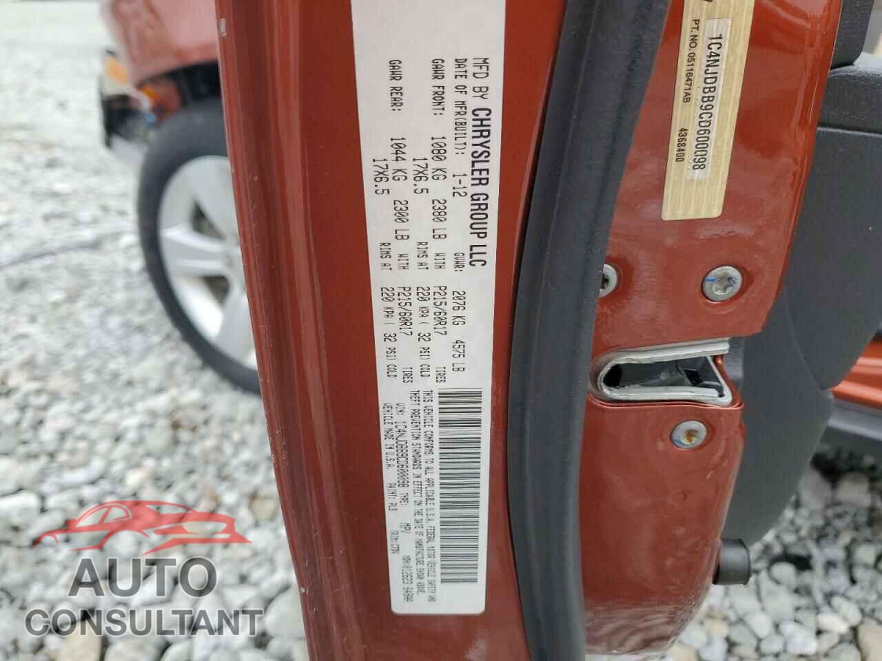 JEEP COMPASS 2012 - 1C4NJDBB9CD600098