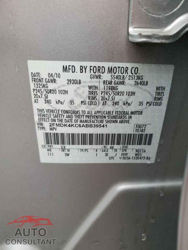 FORD EDGE 2010 - 2FMDK4KC6ABB39541