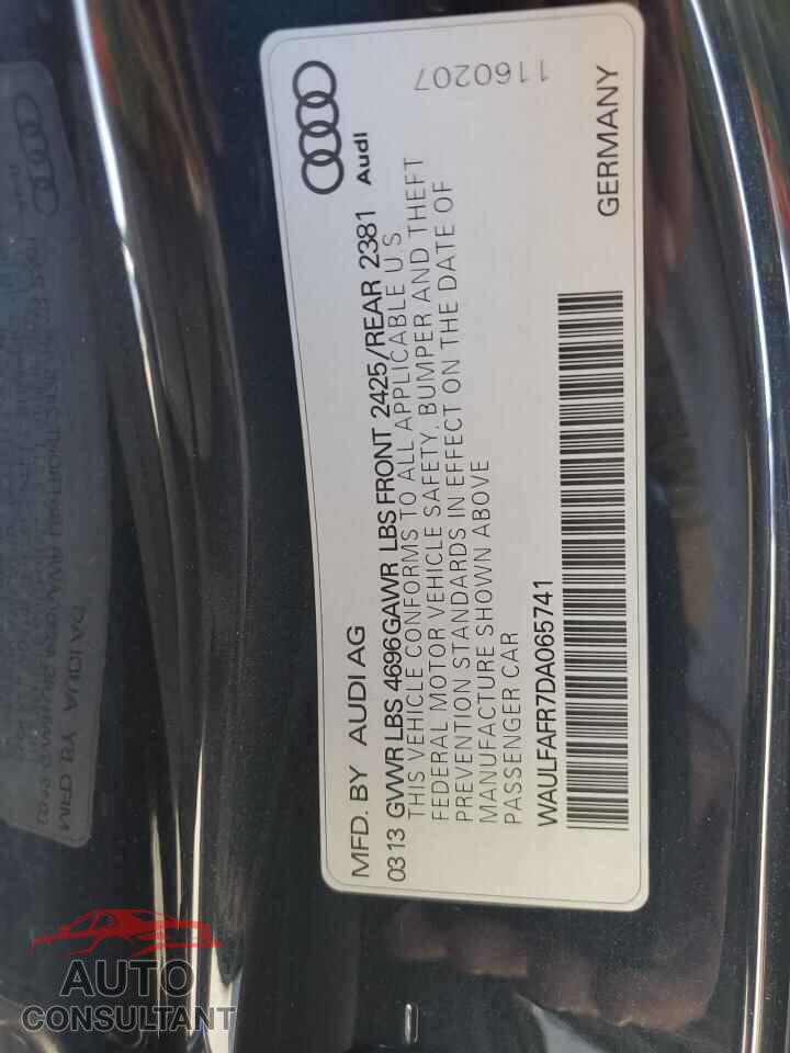 AUDI A5 2013 - WAULFAFR7DA065741