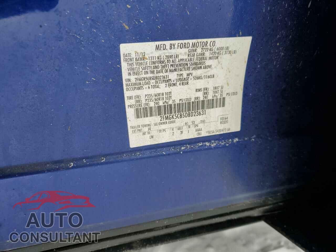 FORD FLEX 2013 - 2FMGK5C85DBD23631