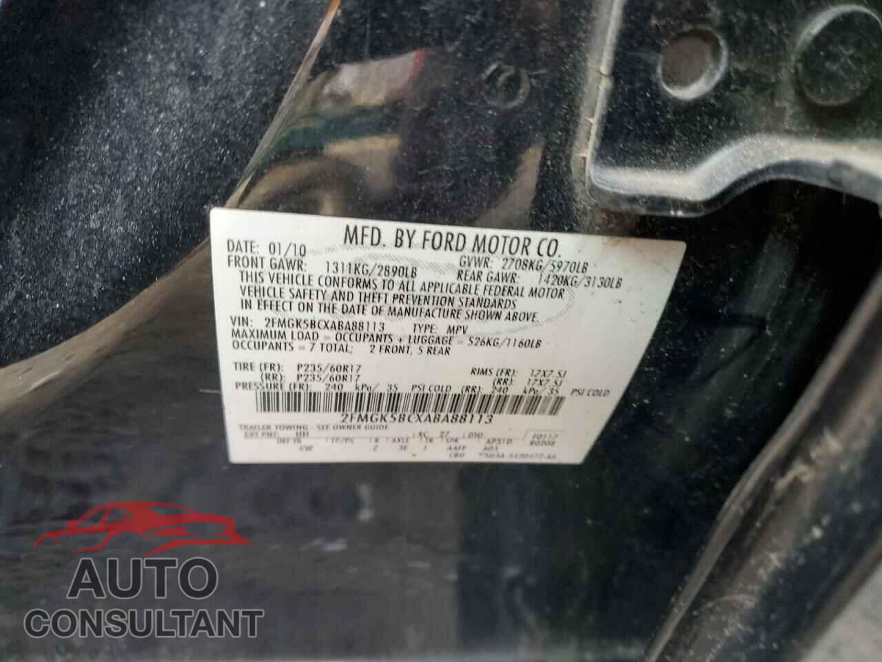 FORD FLEX 2010 - 2FMGK5BCXABA88113