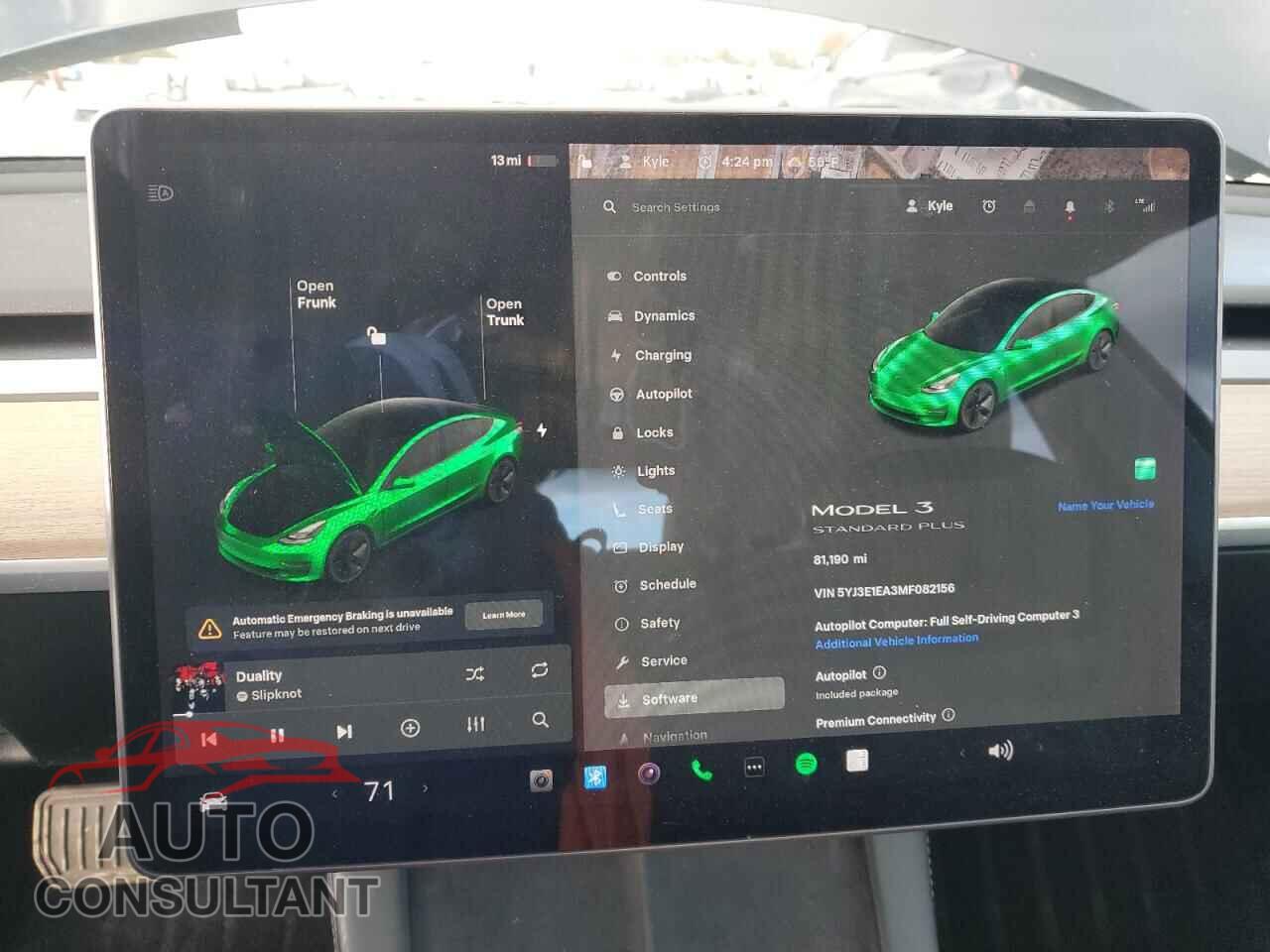 TESLA MODEL 3 2021 - 5YJ3E1EA3MF082156