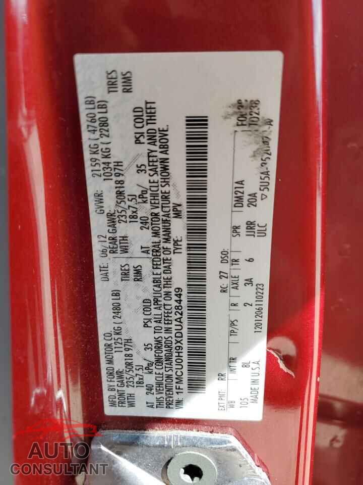 FORD ESCAPE 2013 - 1FMCU0H9XDUA28449
