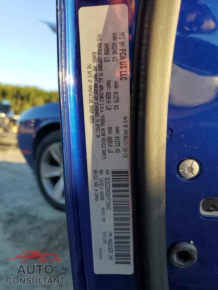DODGE CHALLENGER 2019 - 2C3CDZAG2KH718945