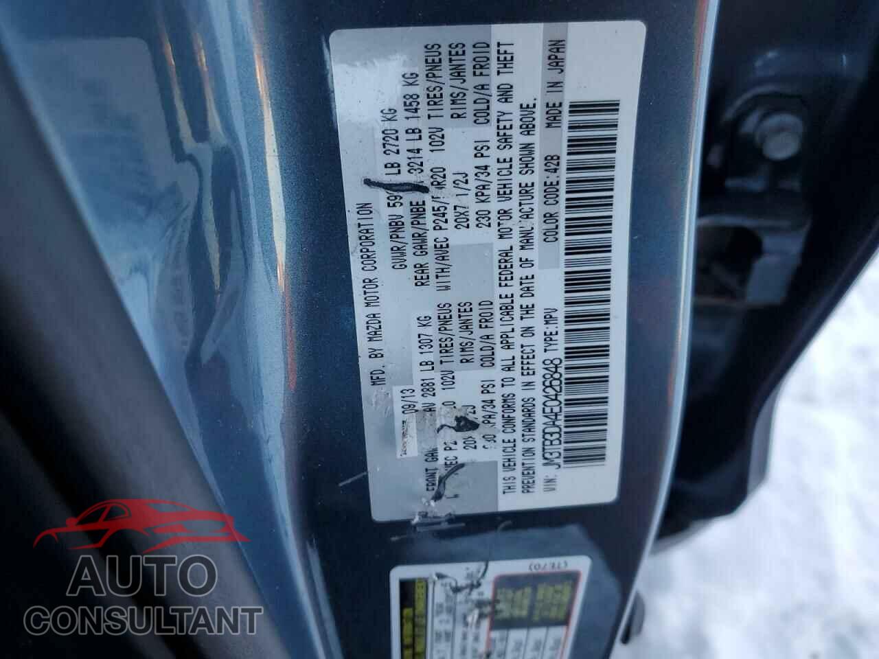 MAZDA CX-9 2014 - JM3TB3DA4E0426848