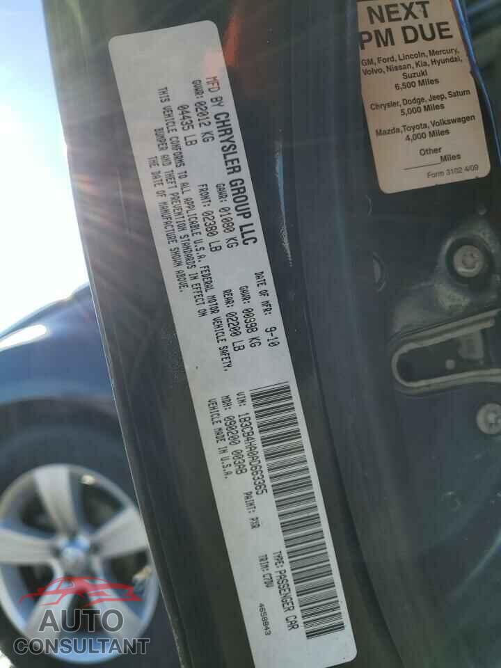 DODGE CALIBER 2010 - 1B3CB4HA0AD663365