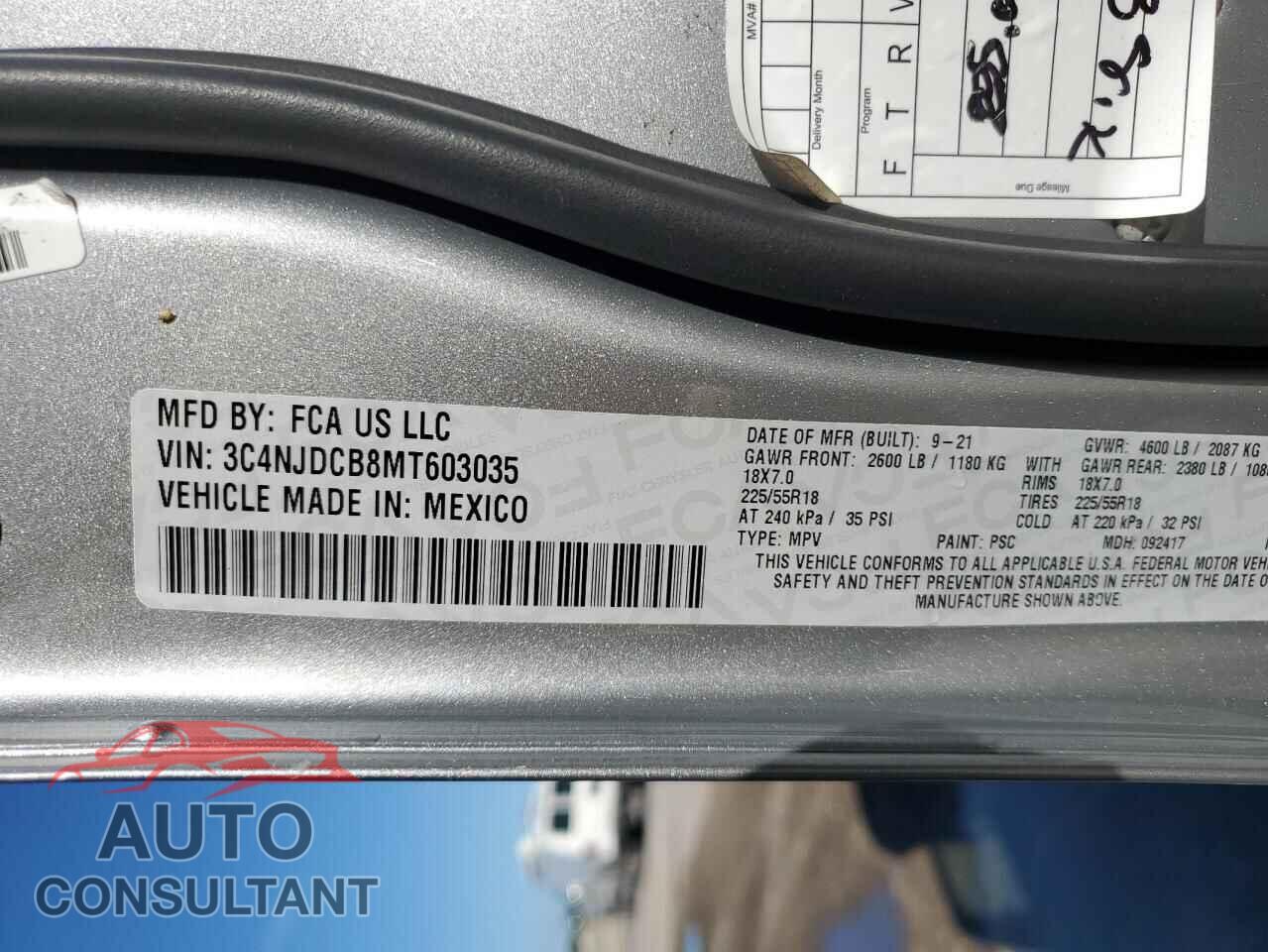 JEEP COMPASS 2021 - 3C4NJDCB8MT603035
